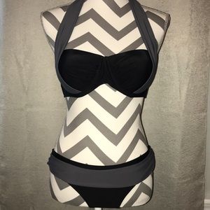 ⭐️ Black and Gray Two-Piece Bikini ⭐️